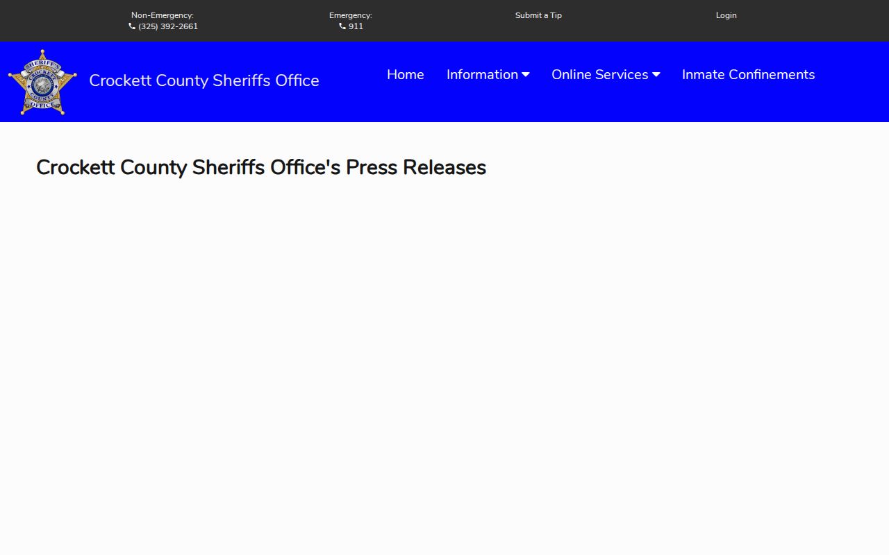 Crockett County warrant discussion linked to sheriff public press release interface