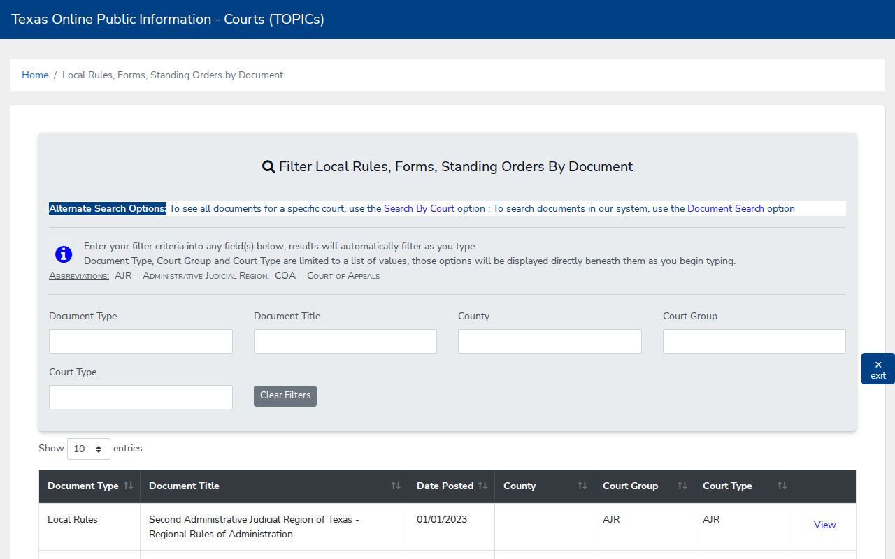 Crockett County bench warrant local rule search interface