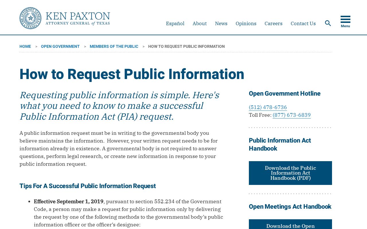 Crockett County warrant check request context, Texas Attorney General public information form